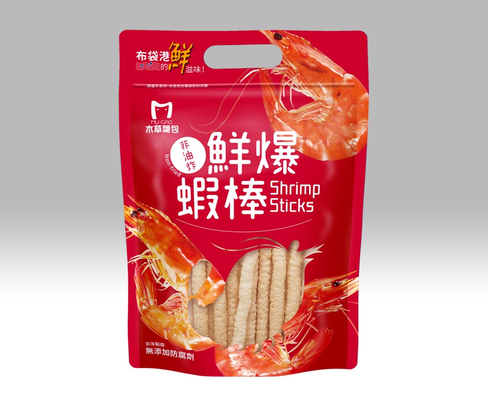 木草麵包鮮爆蝦棒包裝設計